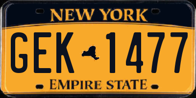NY license plate GEK1477