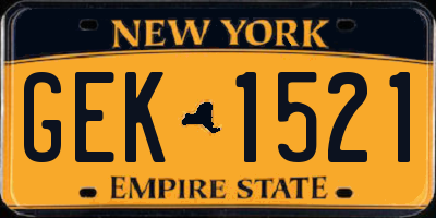 NY license plate GEK1521