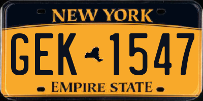 NY license plate GEK1547