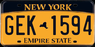 NY license plate GEK1594