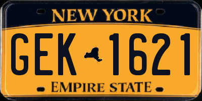 NY license plate GEK1621