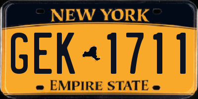 NY license plate GEK1711