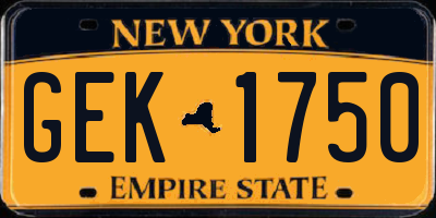 NY license plate GEK1750