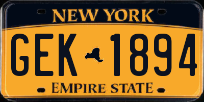 NY license plate GEK1894