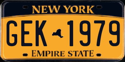 NY license plate GEK1979