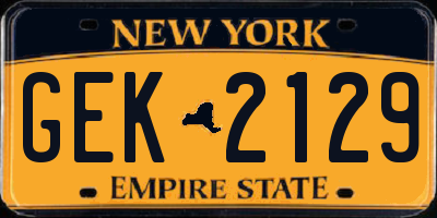 NY license plate GEK2129