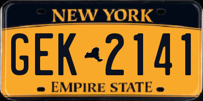 NY license plate GEK2141