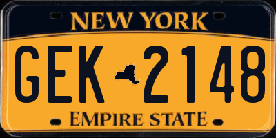 NY license plate GEK2148