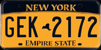 NY license plate GEK2172