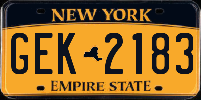 NY license plate GEK2183