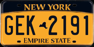 NY license plate GEK2191