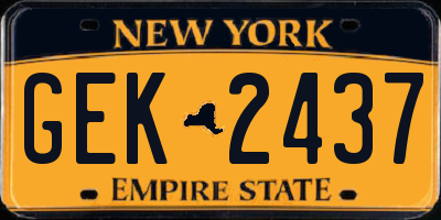 NY license plate GEK2437