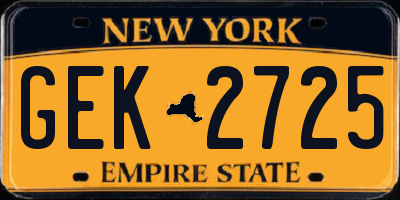 NY license plate GEK2725