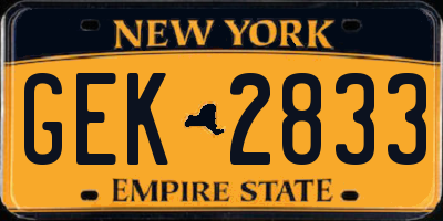 NY license plate GEK2833