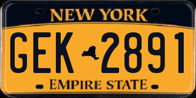NY license plate GEK2891
