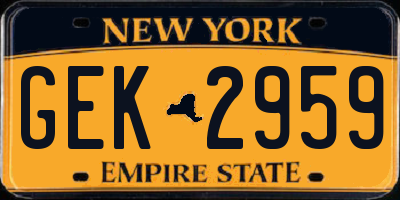 NY license plate GEK2959