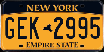 NY license plate GEK2995