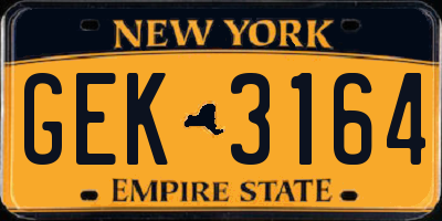 NY license plate GEK3164