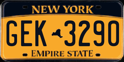 NY license plate GEK3290