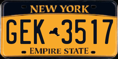 NY license plate GEK3517