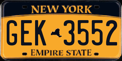 NY license plate GEK3552