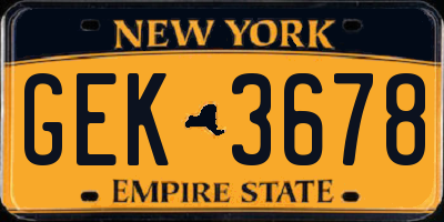 NY license plate GEK3678