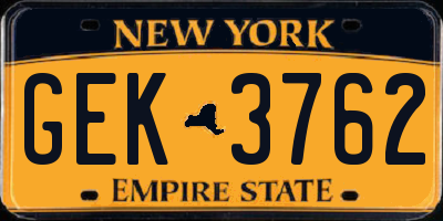 NY license plate GEK3762