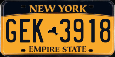 NY license plate GEK3918