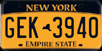 NY license plate GEK3940
