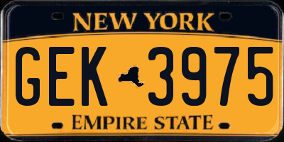 NY license plate GEK3975