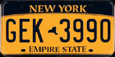 NY license plate GEK3990