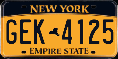 NY license plate GEK4125