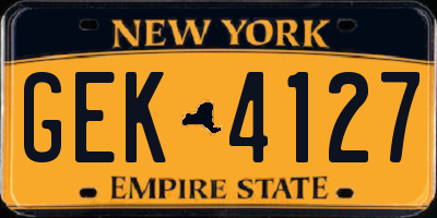 NY license plate GEK4127