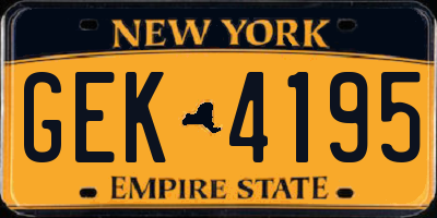 NY license plate GEK4195