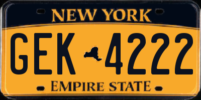 NY license plate GEK4222