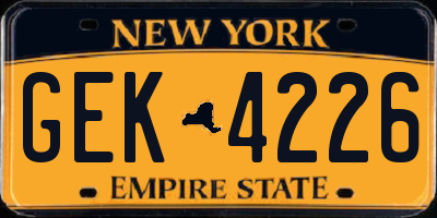 NY license plate GEK4226