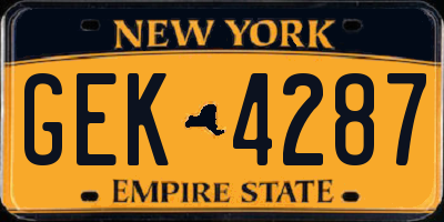 NY license plate GEK4287