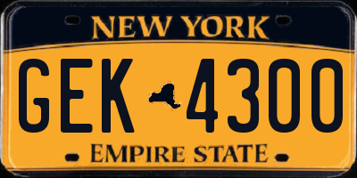 NY license plate GEK4300