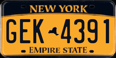 NY license plate GEK4391