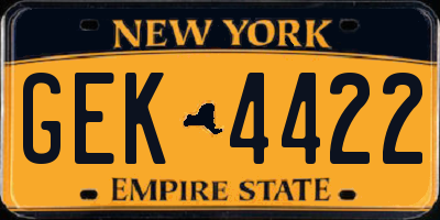 NY license plate GEK4422