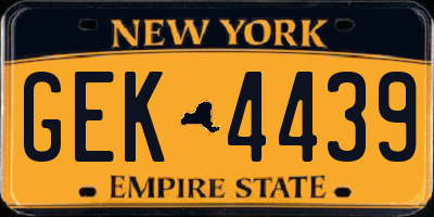 NY license plate GEK4439