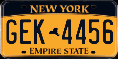 NY license plate GEK4456