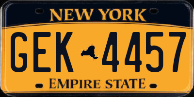 NY license plate GEK4457