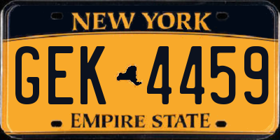 NY license plate GEK4459