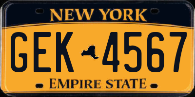 NY license plate GEK4567