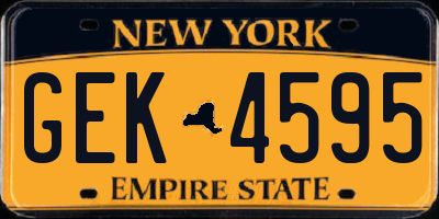 NY license plate GEK4595