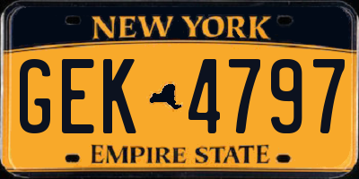 NY license plate GEK4797