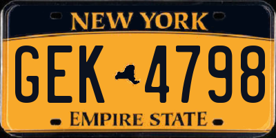 NY license plate GEK4798