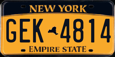 NY license plate GEK4814