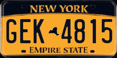 NY license plate GEK4815